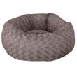 FurHaven Deep Dish Curly Fur Plush Donut Bed - Cocoa Dust (Medium)