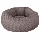 FurHaven Deep Dish Curly Fur Plush Donut Bed - Cocoa Dust (Small)