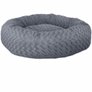 FurHaven Deep Dish Curly Fur Plush Donut Bed - Silver Frosting (Medium)