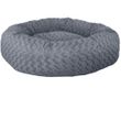 FurHaven Deep Dish Curly Fur Plush Donut Bed - Silver Frosting (Medium)