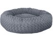 FurHaven Deep Dish Curly Fur Plush Donut Bed - Silver Frosting (Small)