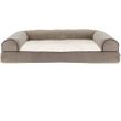 FurHaven Faux Fleece & Chenille Soft Woven Cooling Gel Top Sofa Pet Bed - Cream (Jumbo Plus)