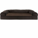 FurHaven Faux Fleece & Chenille Soft Woven Orthopedic Sofa Pet Bed - Coffee (Jumbo)