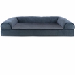 FurHaven Faux Fleece & Chenille Soft Woven Orthopedic Sofa Pet Bed - Orion Blue (Medium)
