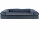 FurHaven Faux Fleece & Chenille Soft Woven Orthopedic Sofa Pet Bed - Orion Blue (Medium)