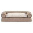 FurHaven Faux Fleece & Chenille Soft Woven Pillow Sofa Pet Bed - Cream (Jumbo)