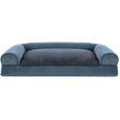 FurHaven Faux Fleece & Chenille Soft Woven Pillow Sofa Pet Bed - Orion Blue (Jumbo)