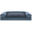 FurHaven Faux Fleece & Chenille Soft Woven Pillow Sofa Pet Bed - Orion Blue (Large)