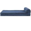 FurHaven Faux Fleece & Corduroy Chaise Lounge Cooling Gel Top Sofa Pet Bed - Navy Blue (Jumbo Plus)