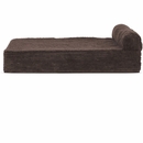 FurHaven Faux Fleece & Corduroy Chaise Lounge Orthopedic Sofa Pet Bed - Dark Espresso (Jumbo Plus)