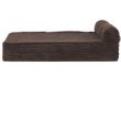 FurHaven Faux Fleece & Corduroy Chaise Lounge Orthopedic Sofa Pet Bed - Dark Espresso (Small)