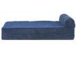 FurHaven Faux Fleece & Corduroy Chaise Lounge Orthopedic Sofa Pet Bed - Navy Blue (Jumbo Plus)