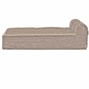 FurHaven Faux Fleece & Corduroy Chaise Lounge Orthopedic Sofa Pet Bed - Sandstone (Large)
