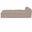 FurHaven Faux Fleece & Corduroy Chaise Lounge Orthopedic Sofa Pet Bed - Sandstone (Small)