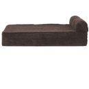 FurHaven Faux Fleece & Corduroy Chaise Lounge Pillow Sofa-Style Pet Bed - Dark Espresso (Jumbo)