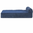 FurHaven Faux Fleece & Corduroy Chaise Lounge Pillow Sofa-Style Pet Bed - Navy Blue (Jumbo)
