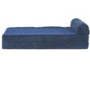 FurHaven Faux Fleece & Corduroy Chaise Lounge Pillow Sofa-Style Pet Bed - Navy Blue (Jumbo)