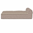 FurHaven Faux Fleece & Corduroy Chaise Lounge Pillow Sofa-Style Pet Bed - Sandstone (Medium)