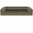 FurHaven Faux Fur & Velvet Memory Top Sofa Pet Bed - Dark Sage (Medium)