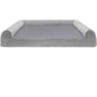 FurHaven Faux Fur & Velvet Orthopedic Sofa Pet Bed - Smoke Gray (Small)