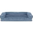 FurHaven Faux Fur & Velvet Pillow Sofa Pet Bed - Harbor Blue (Jumbo)