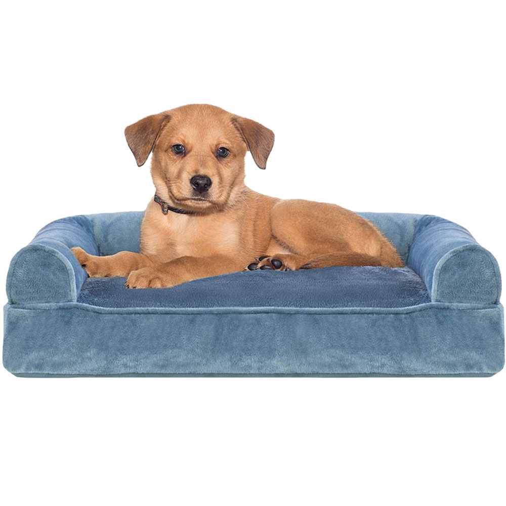 FURHAVEN-FAUX-FUR-VELVET-PILLOW-BED-BLUE-MEDIUM