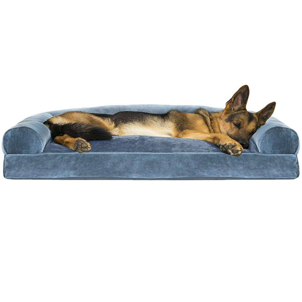 FURHAVEN-FAUX-FUR-VELVET-PILLOW-BED-BLUE-SMALL