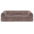 FurHaven Faux Fur & Velvet Pillow Sofa Pet Bed - Stone Gray (Jumbo)