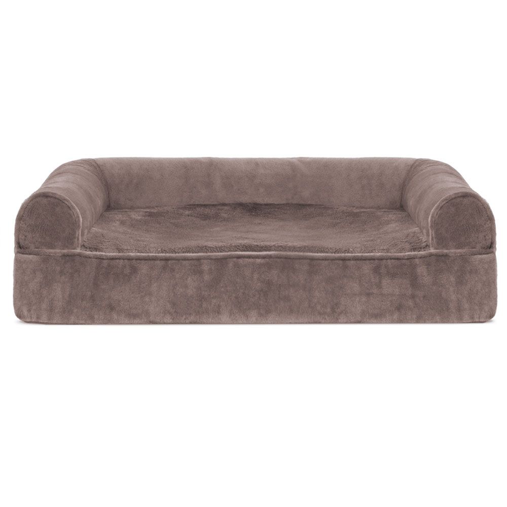 FURHAVEN-FAUX-FUR-VELVET-PILLOW-BED-GRAY-SMALL