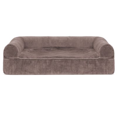 FURHAVEN-FAUX-FUR-VELVET-PILLOW-BED-GRAY-SMALL