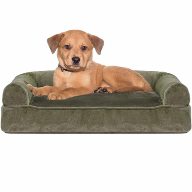 FURHAVEN-FAUX-FUR-VELVET-PILLOW-BED-GRAY-SMALL