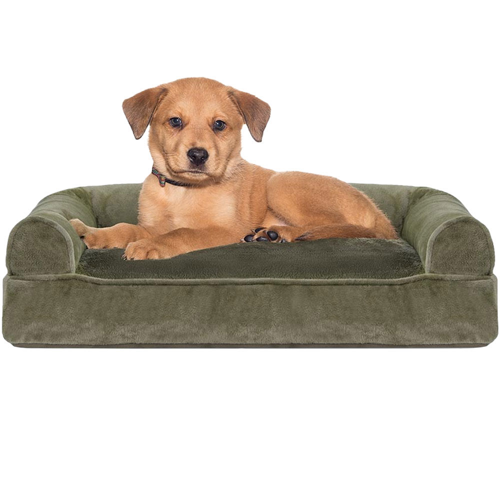 FURHAVEN-FAUX-FUR-VELVET-PILLOW-BED-GRAY-SMALL