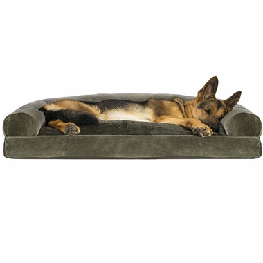 FURHAVEN-FAUX-FUR-VELVET-PILLOW-BED-GRAY-SMALL
