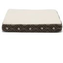 Furhaven Faux Sheepskin & Flannel Paw Decor Print Deluxe Memory Foam Pet Bed - Dark Espresso (Small)