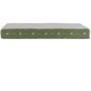 Furhaven Faux Sheepskin & Flannel Paw Decor Print Deluxe Memory Foam Pet Bed - Jade Green (Medium)