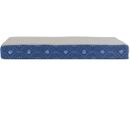 Furhaven Faux Sheepskin & Flannel Paw Decor Print Deluxe Memory Foam Pet Bed - Twilight Blue (Medium)