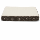 Furhaven Faux Sheepskin & Flannel Paw Decor Print Deluxe Orthopedic Pet Bed - Espresso (Small)