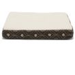 Furhaven Faux Sheepskin & Flannel Paw Decor Print Deluxe Orthopedic Pet Bed - Espresso (Small)
