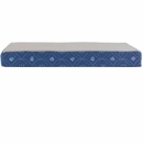 Furhaven Faux Sheepskin & Flannel Paw Decor Print Deluxe Orthopedic Pet Bed - Twilight Blue (Small)