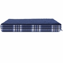 Furhaven Faux Sheepskin & Plaid Deluxe Orthopedic Pet Bed - Midnight Blue (Small)