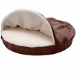 FurHaven Faux Sheepskin Snuggery Gel Top Foam Pet Bed - Espresso (44")