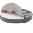 FurHaven Faux Sheepskin Snuggery Gel Top Foam Pet Bed - Gray (18")