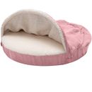 FurHaven Faux Sheepskin Snuggery Gel Top Foam Pet Bed - Pink (18")