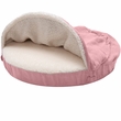 FurHaven Faux Sheepskin Snuggery Gel Top Foam Pet Bed - Pink (35")
