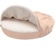 FurHaven Faux Sheepskin Snuggery Memory Top Foam Pet Bed - Cream (18")