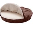 FurHaven Faux Sheepskin Snuggery Memory Top Foam Pet Bed - Espresso (35")