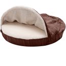 FurHaven Faux Sheepskin Snuggery Memory Top Foam Pet Bed - Espresso (35")