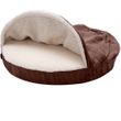 FurHaven Faux Sheepskin Snuggery Memory Top Foam Pet Bed - Espresso (44")