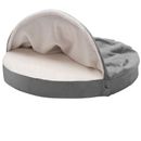 FurHaven Faux Sheepskin Snuggery Memory Top Foam Pet Bed - Gray (18")
