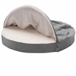 FurHaven Faux Sheepskin Snuggery Memory Top Foam Pet Bed - Gray (44")